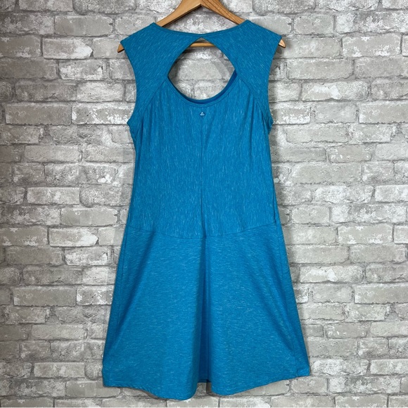 Prana Women's Large Performance Calico Blue  Athletic Dress with Cut Out Back - Picture 2 of 8